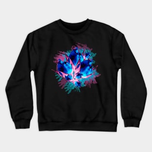 Neon Roses Blue Crewneck Sweatshirt